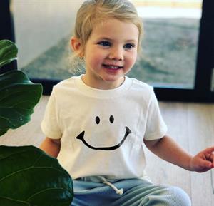 Smile Baskılı Beyaz Çocuk T-shirt