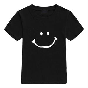 Smile Baskılı Siyah Çocuk T-shirt