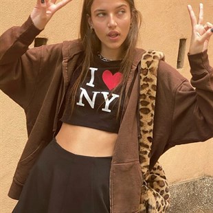 Sokak Tarzı Düz Oversize Kahverengi Unisex Kapşonlu Hırka