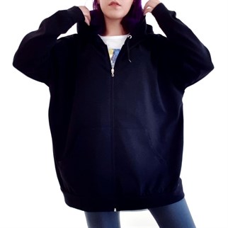 Sokak Tarzı Düz Oversize Lacivert Unisex Kapşonlu Hırka