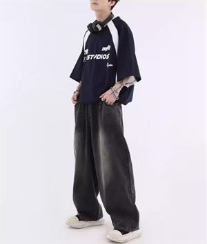 Sokak Tarzı Iny Studio Siyah Unisex Oversize T-shirt