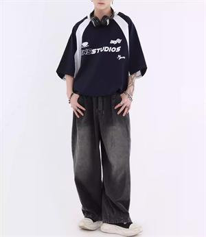 Sokak Tarzı Iny Studio Siyah Unisex Oversize T-shirt