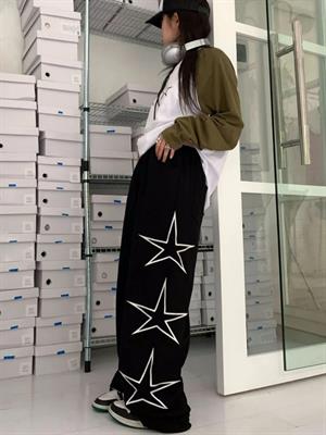 Sokak Tarzı Stars Baskılı Unisex Baggy Eşofman