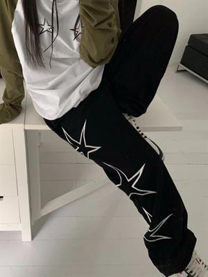 Sokak Tarzı Stars Baskılı Unisex Baggy Eşofman