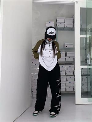 Sokak Tarzı Stars Baskılı Unisex Baggy Eşofman
