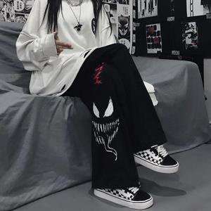 Sokak Tarzı Venom Baskılı Unisex Baggy Eşofman
