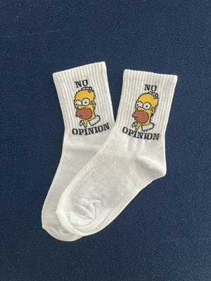 Homer Simpsons Beyaz Kolej Çorap
