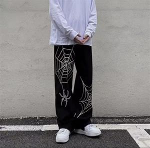 Spider Detail Streetwear Baggy Pantolon