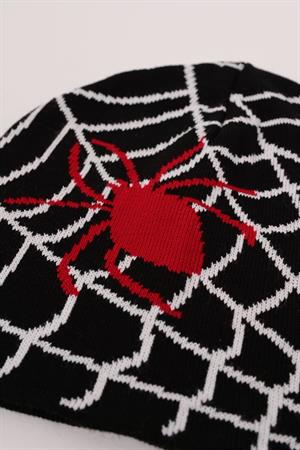 Spider Web Örümcek Siyah Beyaz Bere
