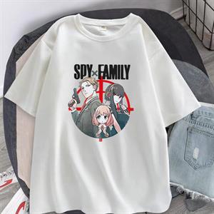 Spy X Family Logo Baskılı Beyaz Unisex Oversize T-shirt