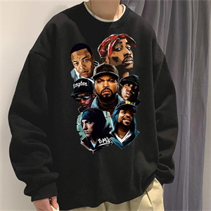 Street Wear Hip-Hop Kings Of Rap Oversize Unisex Siyah Bisiklet Yaka Sweatshirt