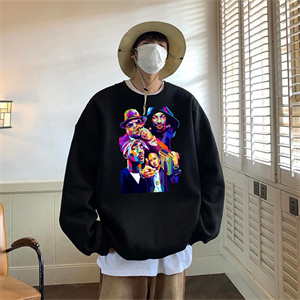 Street Wear Hip-Hop Kings Of Rap Oversize Unisex Siyah Bisiklet Yaka Sweatshirt