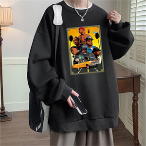 Street Wear Hip-Hop Kings Of Rap Oversize Unisex Siyah Bisiklet Yaka Sweatshirt