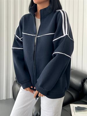 Streetwear Biyeli Zip Detaylı Sokak Tarzı Harajuku Oversize Fermuarlı Siyah Unisex Kapüşonlu Hırka