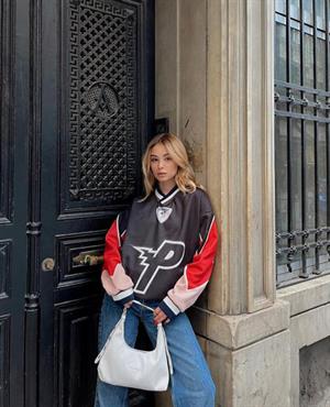 Streetwear Equipment P Siyah Unisex Oversize V Yaka Sweatshirt