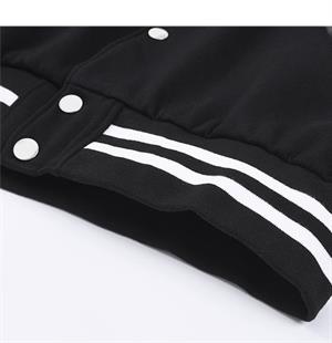 Streetwear T Nakış İşlemeli Unisex Oversize Siyah Kolej Ceket