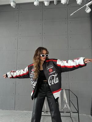 Streetwear Unisex İçi Astarlı Vintage Yarışçı Bomber Ceket