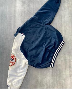 Streetwear Unisex İçi Astarlı Vintage Yankees Mavi Yarışçı Bomber Ceket