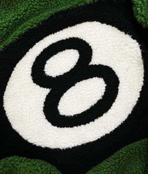 Stussy 8 Ball Fleece Unisex Fermuarlı Yeşil Kuzu Ceket