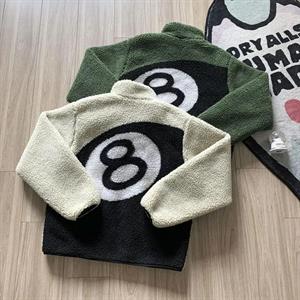 Stussy 8 Ball Fleece Unisex Fermuarlı Yeşil Kuzu Ceket