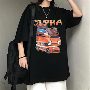 Supra Street Style Oversize Unisex Siyah T-Shirt