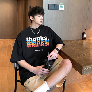 Thanks Street Style Oversize Unisex Siyah T-Shirt
