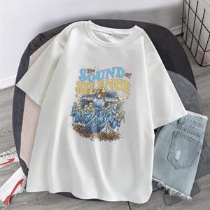 The Sound Of Silence Beyaz Unisex Oversize T-shirt