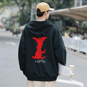 This World Is Rotten Sırt Baskılı Siyah Unisex Oversize Kapüşonlu Sweatshirt