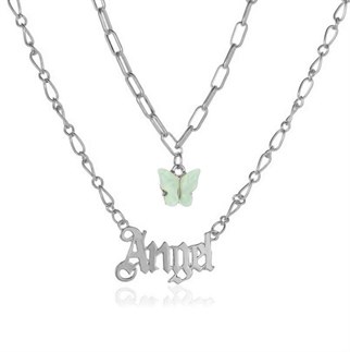 Touz Angel & Butterfly İkili Kolye
