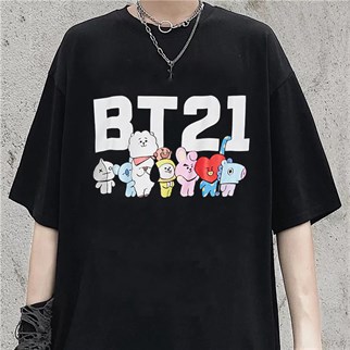 Touz Anime BT21 Baskılı Unisex T-shirt