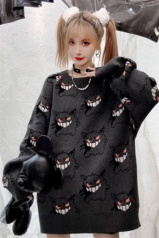 Touz Anime Harajuku Cute Monster Oversize Kazak