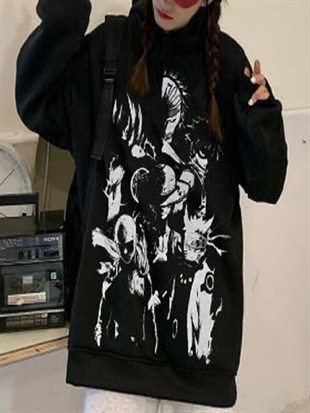 Touz Anime Heroes Kolaj Unisex Hoodie