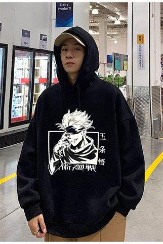 Touz Anime Jujutsu Kaisen Kapüşonlu Hoodie
