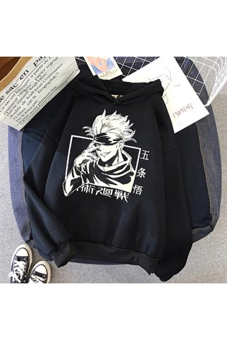Touz Anime Jujutsu Kaisen Kapüşonlu Hoodie