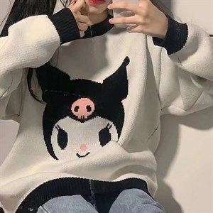 Touz Anime Kuromi - Sanrio Oversize Unisex Kazak
