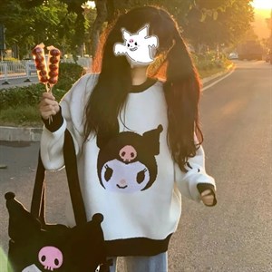 Touz Anime Kuromi - Sanrio Oversize Unisex Kazak