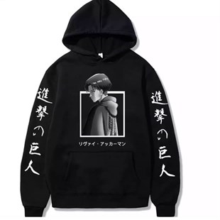 Touz Attack On Titan Levi Kollar Baskılı (Unisex) Kapşonlu