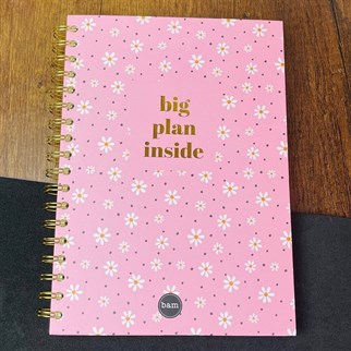 Touz Big Plan Inside Papatya Tasarımlı Spiralli Defter