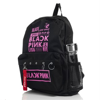 Touz Black Pink Baskılı Laptop Sırt Çantası Piersingli