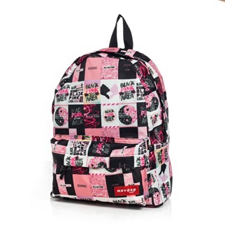 Touz Black Pink Baskılı Sırt Çantası