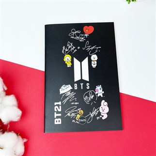 Touz Bts Bt21 Tasarımlı Dikişli Defter