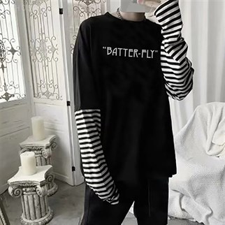 Touz Butterfly Ön Arka Baskılı Unisex Uzun Kollu T-Shirt