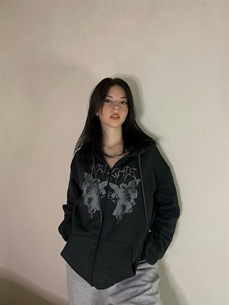 Touz Gothic Frenchie Angel Siyah Hırka