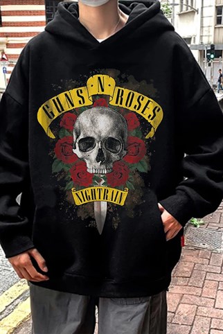 Touz Gothic Guns Roses Kapüşonlu Hoodie