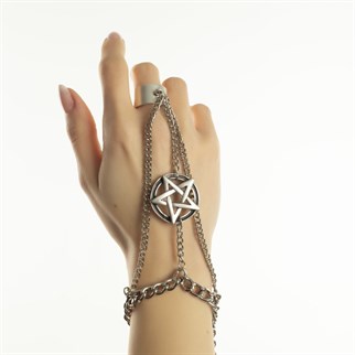 Touz Gothic Pentagram Zincirli Yüzüklü Şahmeran