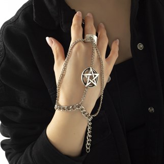 Touz Gothic Pentagram Zincirli Yüzüklü Şahmeran