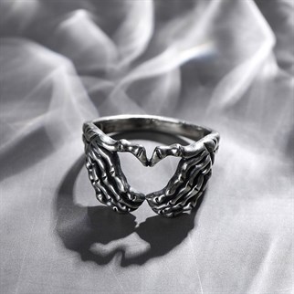 Touz Gothic Skeleton Heart Ayarlanabilir Yüzük