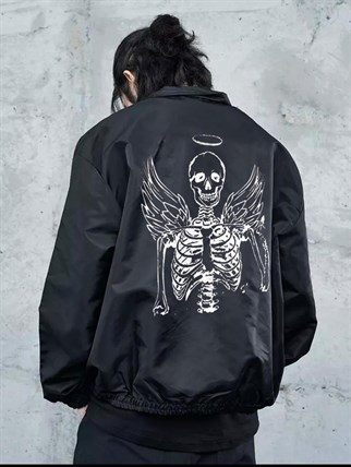 Touz Gothic Skeleton Love Yağmurluk Ceket