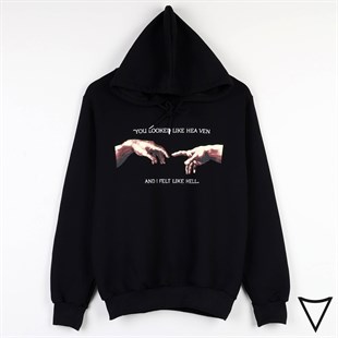 Touz Hand Loading Siyah Unisex Sweatshirt