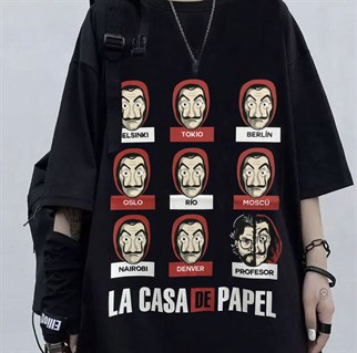 Touz La Casa De Papel Baskılı Unisex T-shirt